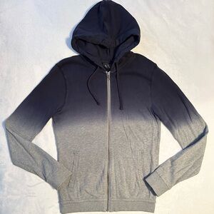 Armani Exchange AX Women’s Distressed Ombré Dipped Full Zip Hoodie XS Y2K
